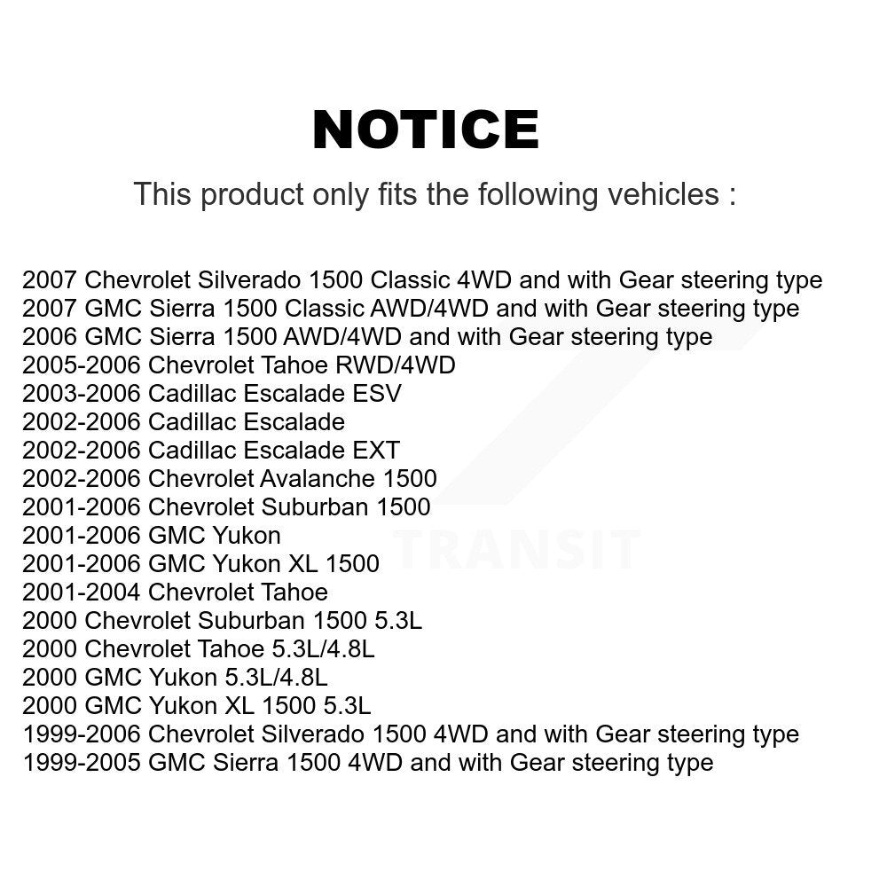 Front Inner Outer Tie Rods Center Link & Lower Ball Joints Kit For Chevrolet GMC 1500 XL KTR-105123