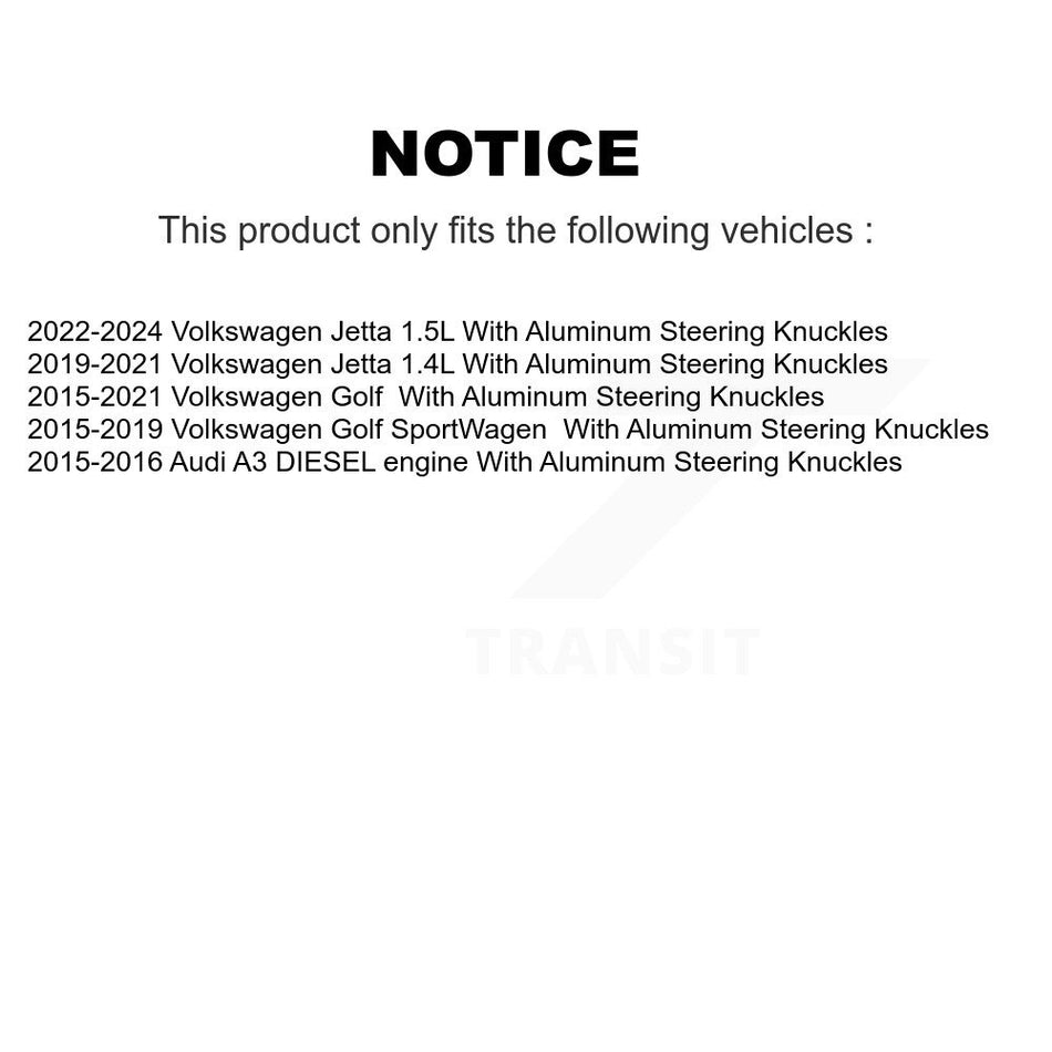 Front Suspension Control Arm Tie Rod End & Ball Joint Kit (6Pc) For Volkswagen Jetta Golf KTR-105138