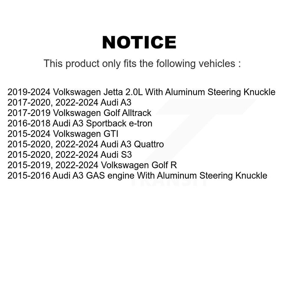 Front Suspension Control Arm Tie Rod End Link Ball Joint Kit (8Pc) For Volkswagen Jetta R KTR-105141