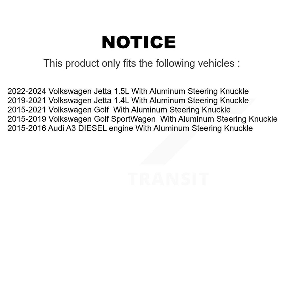 Front Suspension Control Arm Tie Rod End Link Ball Joint Kit (8Pc) For Volkswagen Jetta KTR-105142