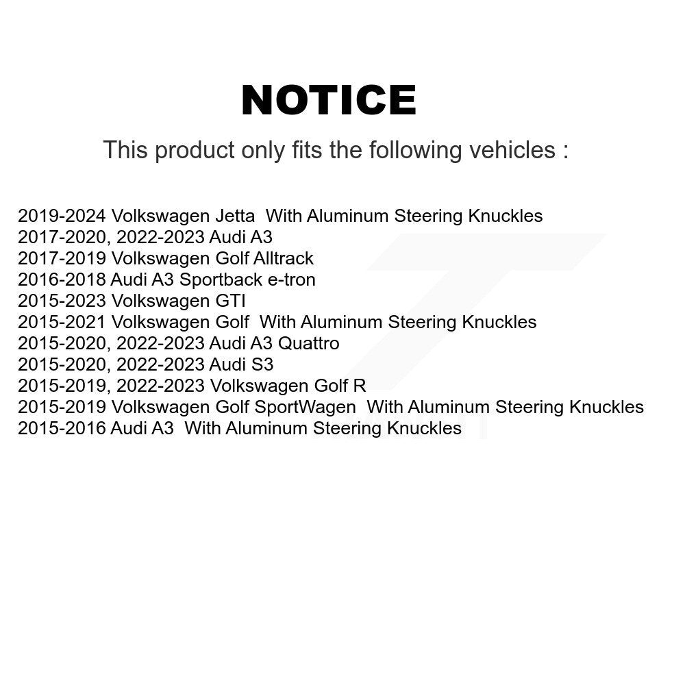 Front Suspension Control Arm Tie Rod End Link Ball Joint Kit (8Pc) For Volkswagen Jetta R KTR-105145