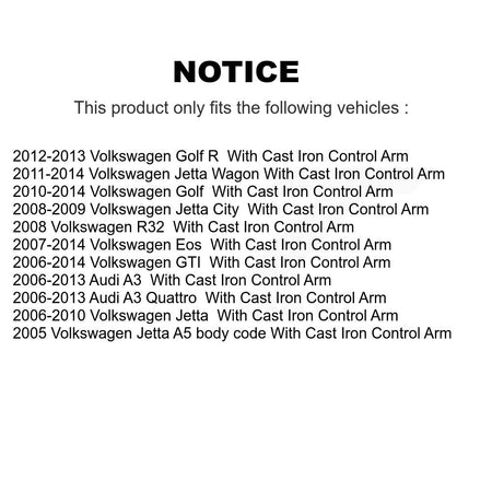 Front Lower Control Arm Kit For Volkswagen Jetta Golf GTI Audi Eos A3 City Quattro KTR-105181