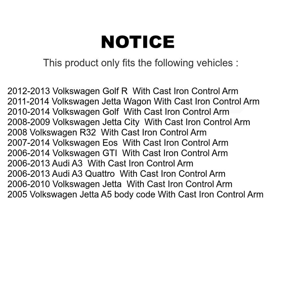 Front Lower Control Arm Kit For Volkswagen Jetta Golf GTI Audi Eos A3 City Quattro KTR-105181
