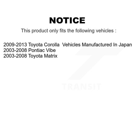 Front Lower Suspension Control Arm Ball Joints Kit For Toyota Corolla Matrix Pontiac Vibe KTR-105219