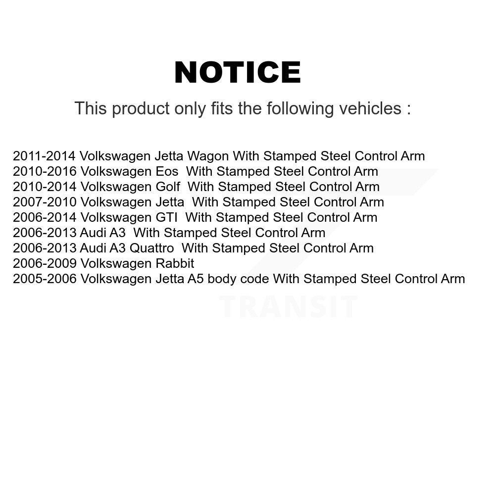 Front Lower Control Arm Ball Joints Kit For Volkswagen Jetta Golf Rabbit GTI Audi A3 Eos KTR-105249