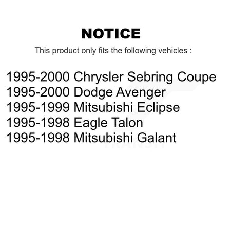 Front Rear Suspension Bar Link Kit For Chrysler Sebring Mitsubishi Eclipse Eagle Talon KTR-105401