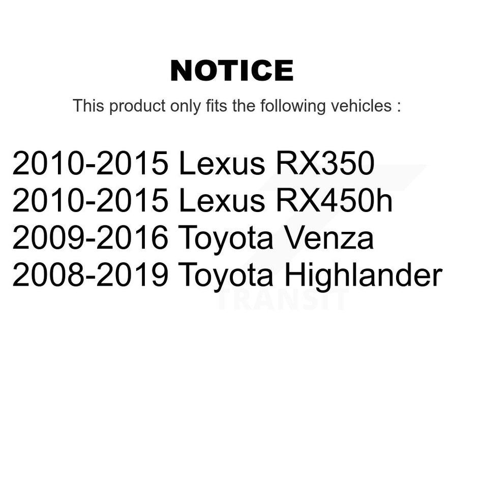 Front Outer & Inner Tie Rod End Kit For Toyota Highlander Venza Lexus RX350 RX450h KTR-105466