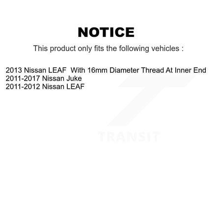 Front Inner Steering Tie Rod End Pair For Nissan Juke LEAF KTR-105502
