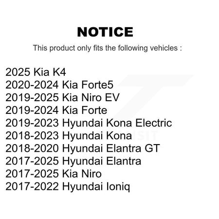 Front Inner Tie Rod End Pair For Hyundai Elantra Kia Kona Forte Electric Niro Ioniq K4 GT KTR-105510