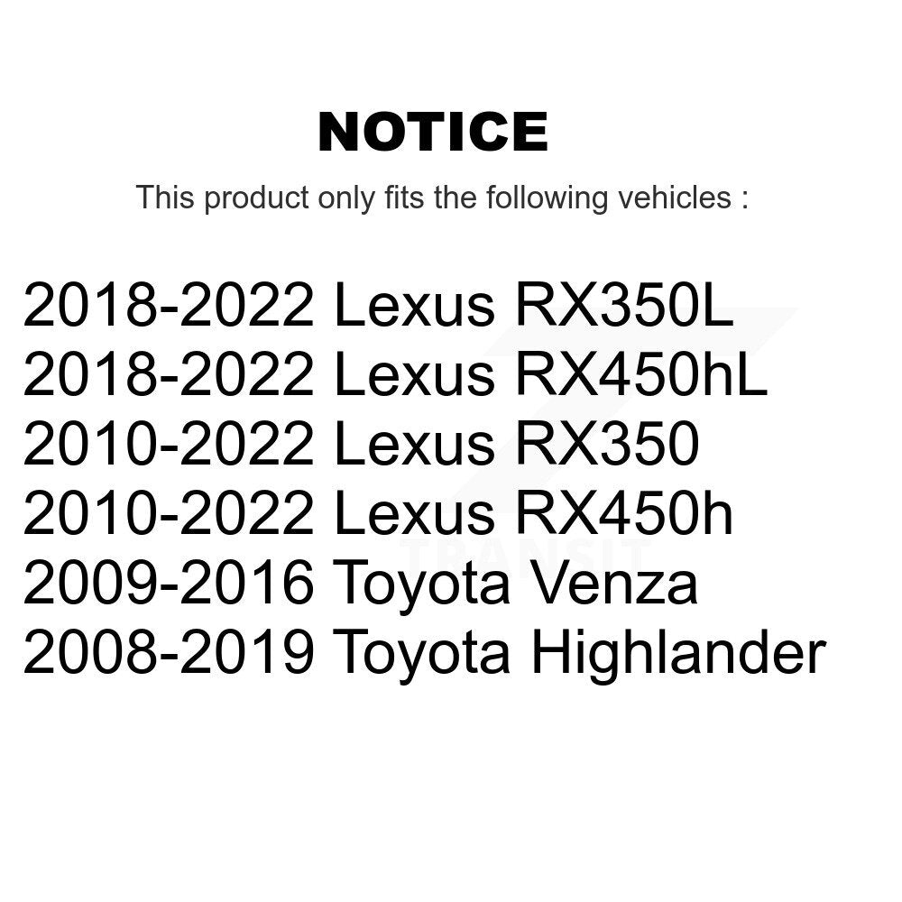 Front Inner Tie Rod End Pair For Toyota Highlander Lexus RX350 Venza RX450h RX350L KTR-105511