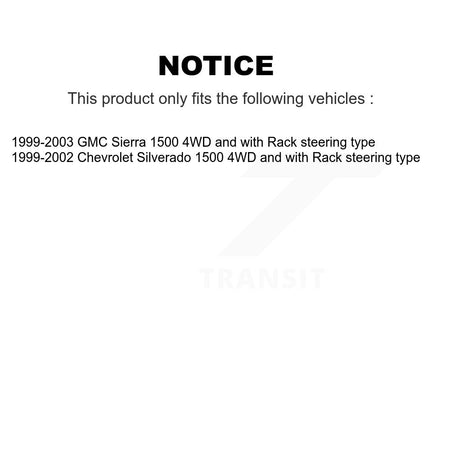 Front Lower Control Arm Ball Joint Inner & Outer Tie Rod End Link Kit (8Pc) For GMC 1500 KTR-105553