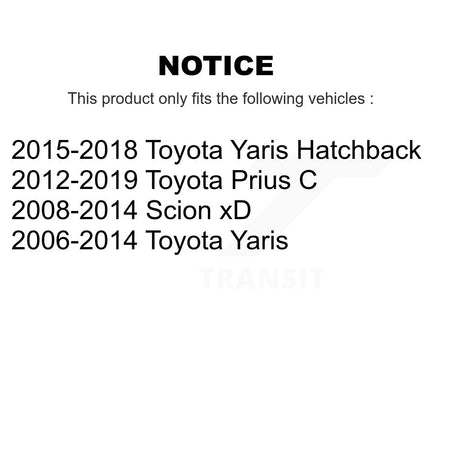 Front Lower Rearward Suspension Control Arm Bushing Pair For Toyota Yaris Prius C Scion KTR-105563