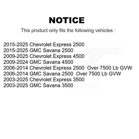 Front Suspension Control Arm Kit For GMC Chevrolet Savana 2500 Express 3500 4500 KTR-105581