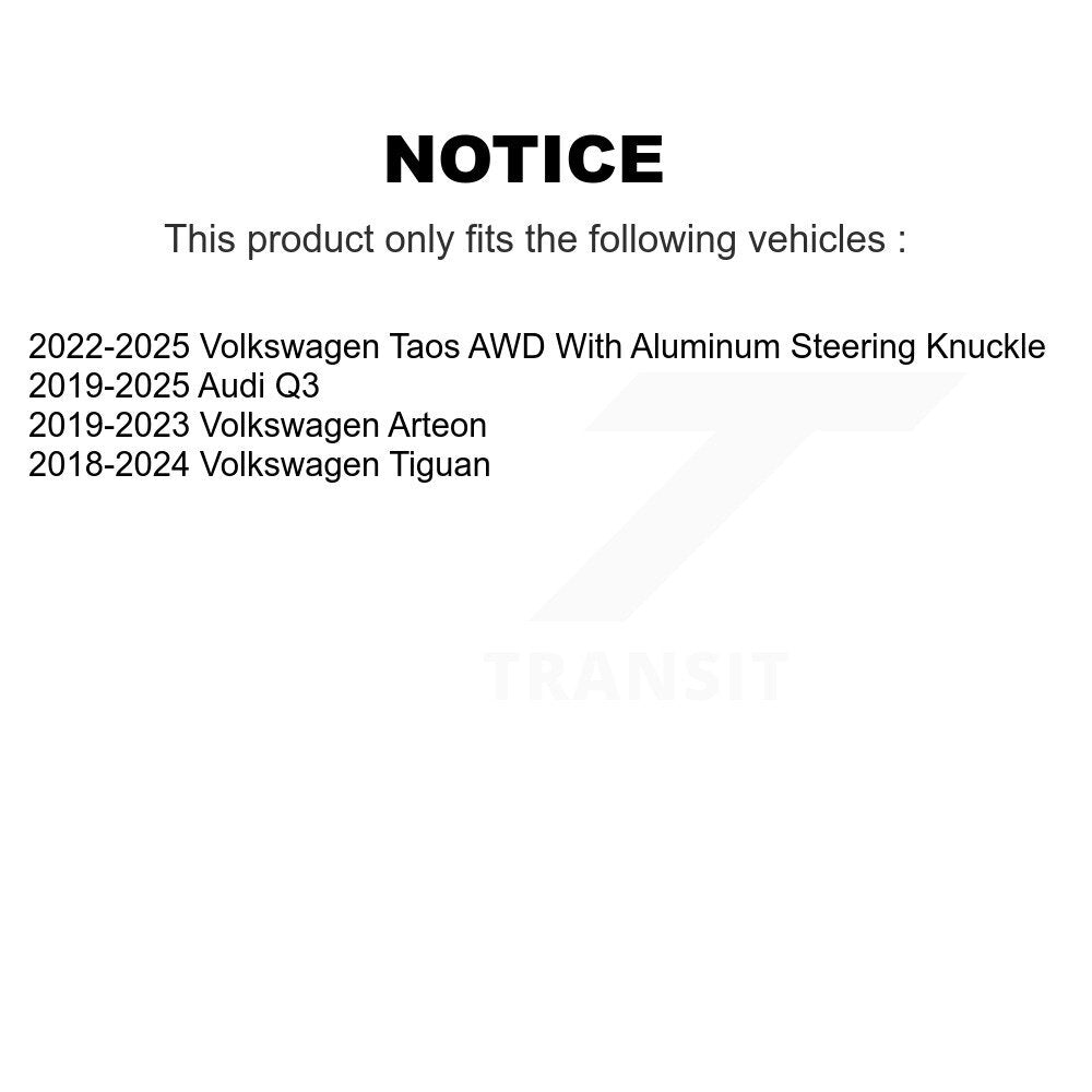Front Lower Control Arm Assembly Outer Tie Rod End Kit For Volkswagen Tiguan Taos Audi Q3 KTR-105603