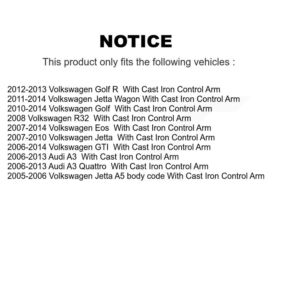 Front Lower Control Arm Tie Rod End Ball Joint Kit (6Pc) For Volkswagen Jetta Golf GTI A3 KTR-105641