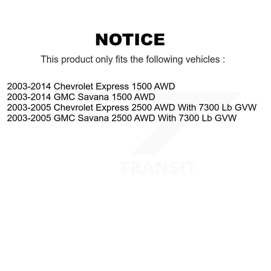 Front Upper & Lower Control Arms Tie Rods Link Sway Bar Kit (10Pc) For Chevrolet Express KTR-105753