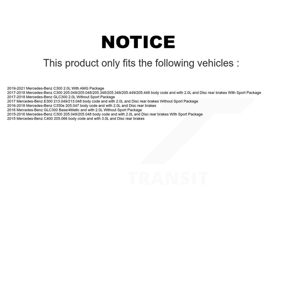 Front Ceramic Disc Brake Pad Wear Sensor Kit For Mercedes-Benz C300 GLC300 E300 C400 E350 KTW-100001