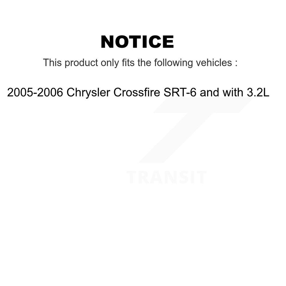 Front Ceramic Brake Pads Wear Sensor Kit For 2005-2006 Chrysler Crossfire SRT-6 with 3.2L KTW-100013