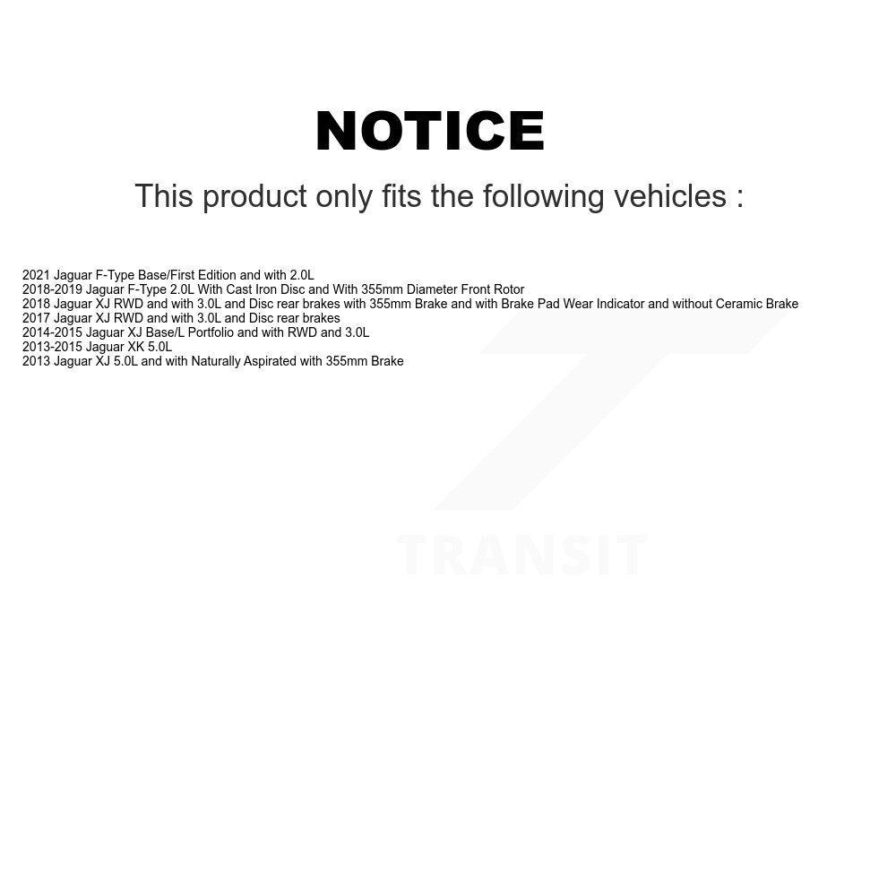 Front Ceramic Disc Brake Pads And Wear Sensors Kit For Jaguar XJ F-Type XK KTW-100059