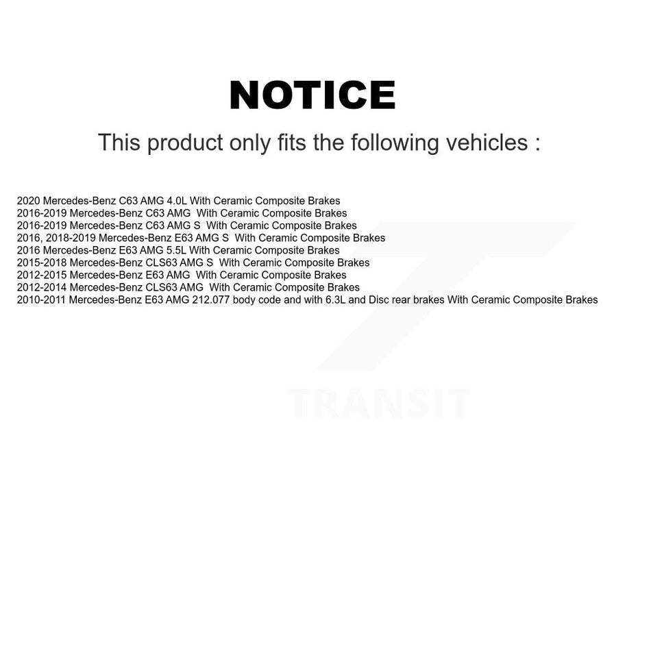 Front Ceramic Brake Pad & Wear Sensor Kit For Mercedes-Benz S63 AMG E63 S C63 CLS63 GLC63 KTW-100084