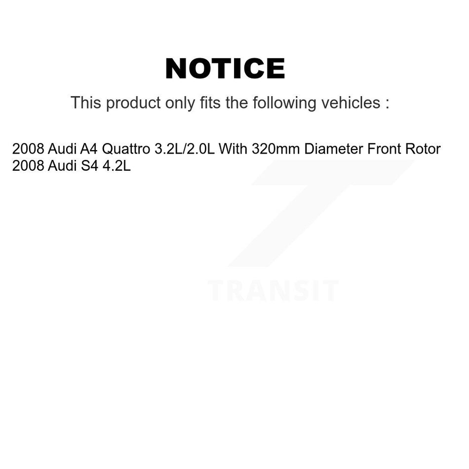 Front Ceramic Disc Brake Pads And Extra Wear Sensors Kit For 2008 Audi A4 Quattro S4 KTW-100166