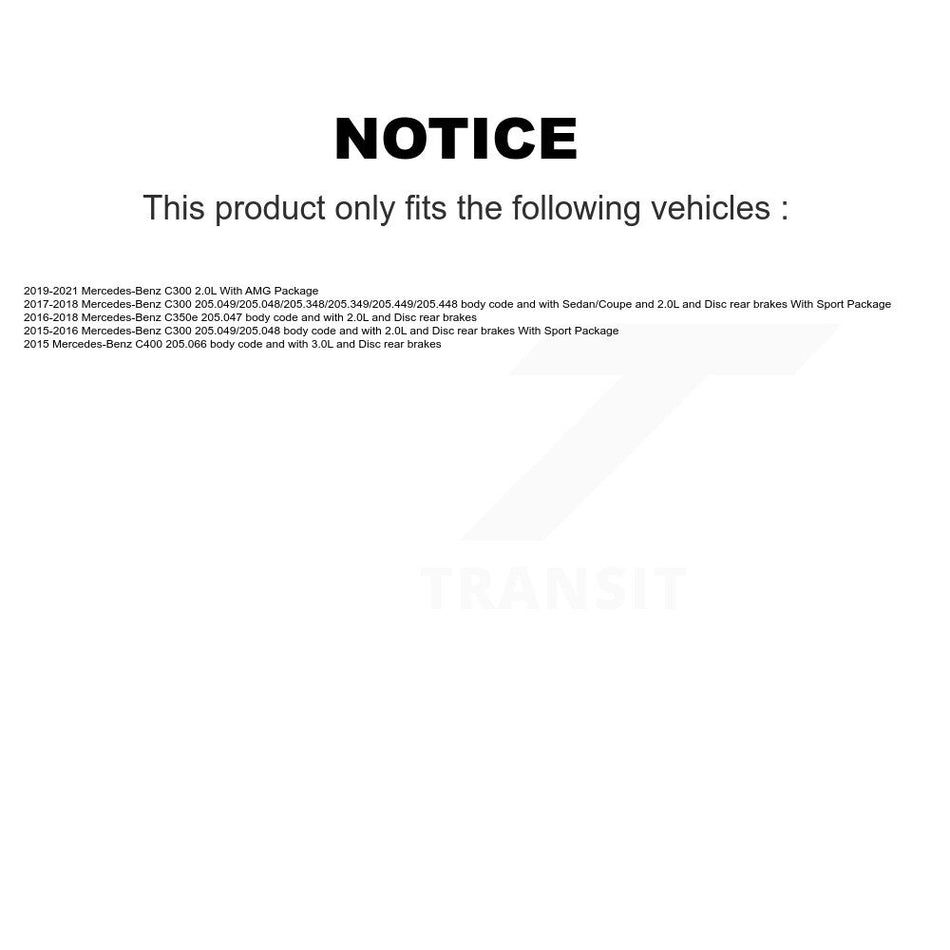 Front Rear Ceramic Disc Brake Pads And Wear Sensors Kit For Mercedes-Benz C300 C400 C350e KTW-100244