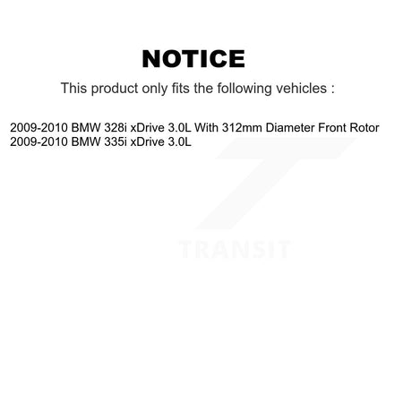 Front Ceramic Brake Pad And Extra Wear Sensor Kit For 2009-2010 BMW 328i xDrive 335i 3.0L KTW-100894