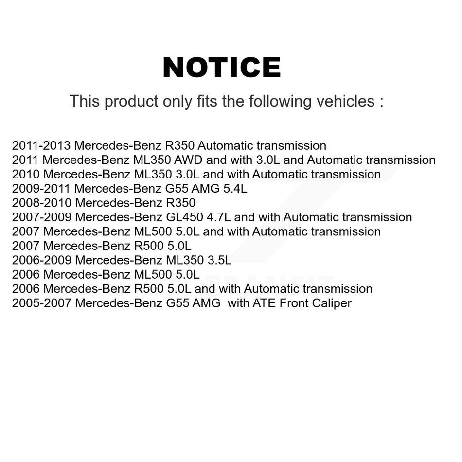 Front Ceramic Brake Pad Wear Sensor Kit For Mercedes-Benz ML350 R350 GL450 ML500 R500 G55 KTW-100979