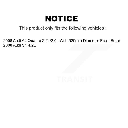 Front Ceramic Disc Brake Pads And Extra Wear Sensors Kit For 2008 Audi A4 Quattro S4 KTW-100982