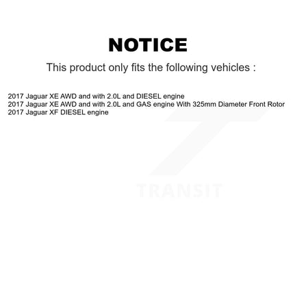 Front Ceramic Disc Brake Pads And Wear Sensors Kit For Jaguar XE XF KTW-101004