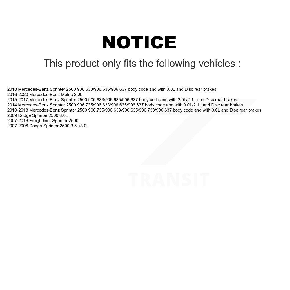 Front Ceramic Disc Brake Pad Extra Wear Sensor Kit For Mercedes-Benz Sprinter 2500 Metris KTW-101052