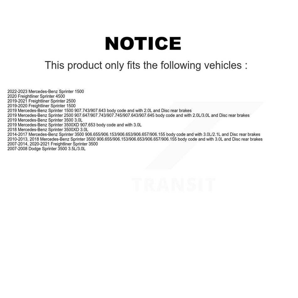 Front Ceramic Brake Pad & Wear Sensor Kit For Mercedes-Benz Sprinter 3500 2500 Dodge 1500 KTW-101053
