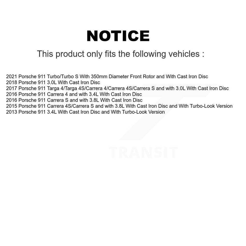 Rear Ceramic Disc Brake Pads And Wear Sensors Kit For Porsche 911 KTW-101157