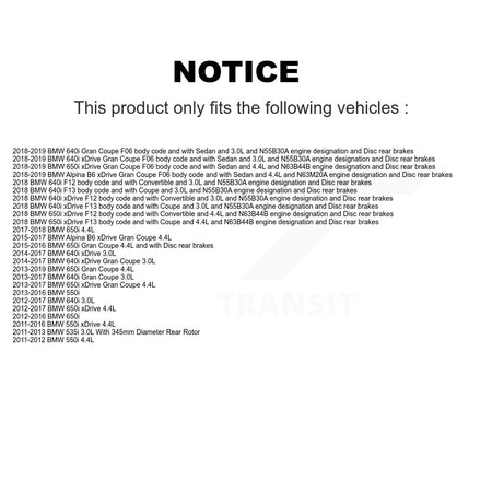 Rear Ceramic Brake Pad & Wear Sensor Kit For BMW 550i xDrive 650i Gran Coupe 640i 535i B6 KTW-101160