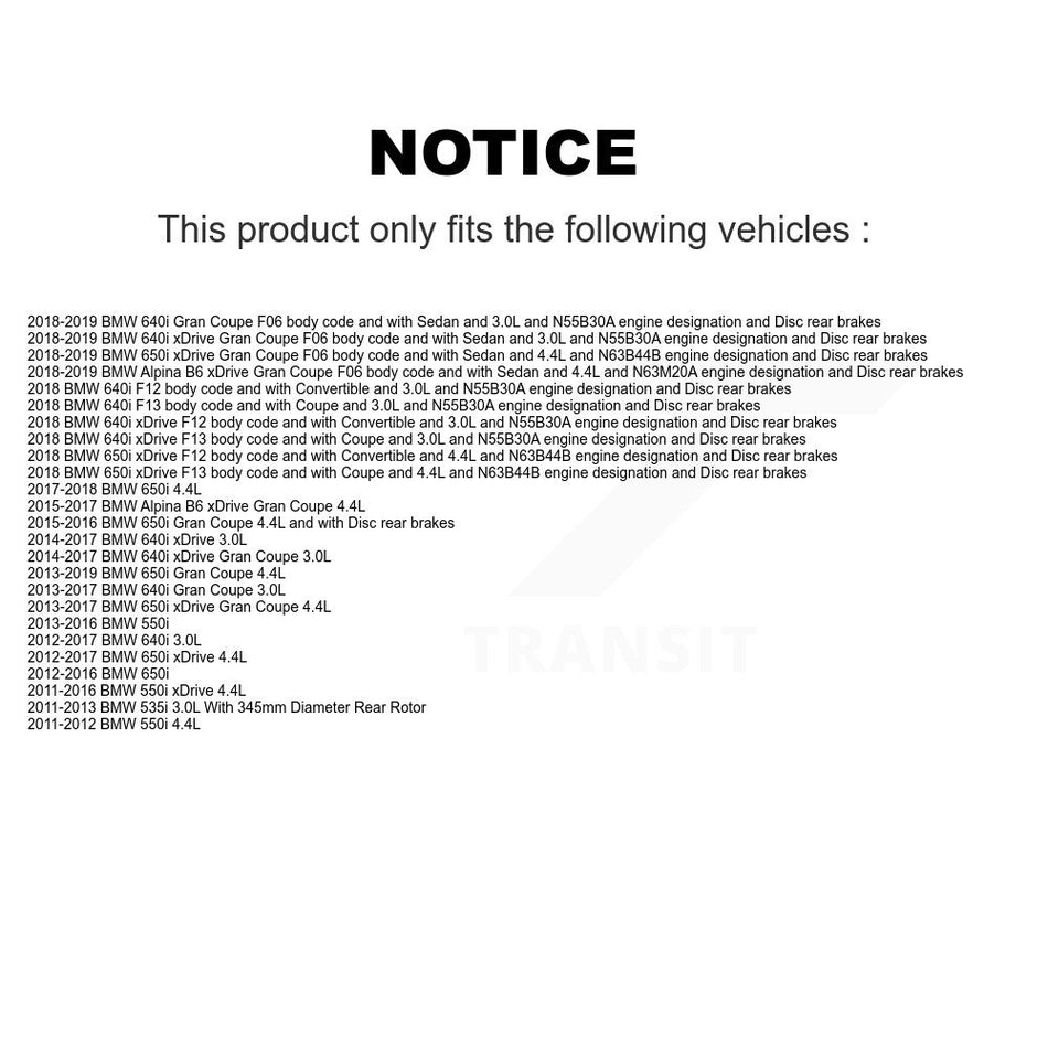 Rear Ceramic Brake Pad & Wear Sensor Kit For BMW 550i xDrive 650i Gran Coupe 640i 535i B6 KTW-101317