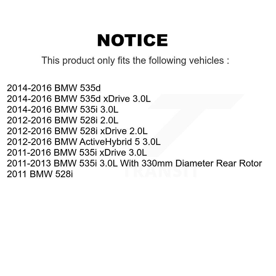 Rear Ceramic Disc Brake Pads Wear Sensor Kit For BMW 535i xDrive 528i 535d ActiveHybrid 5 KTW-101318