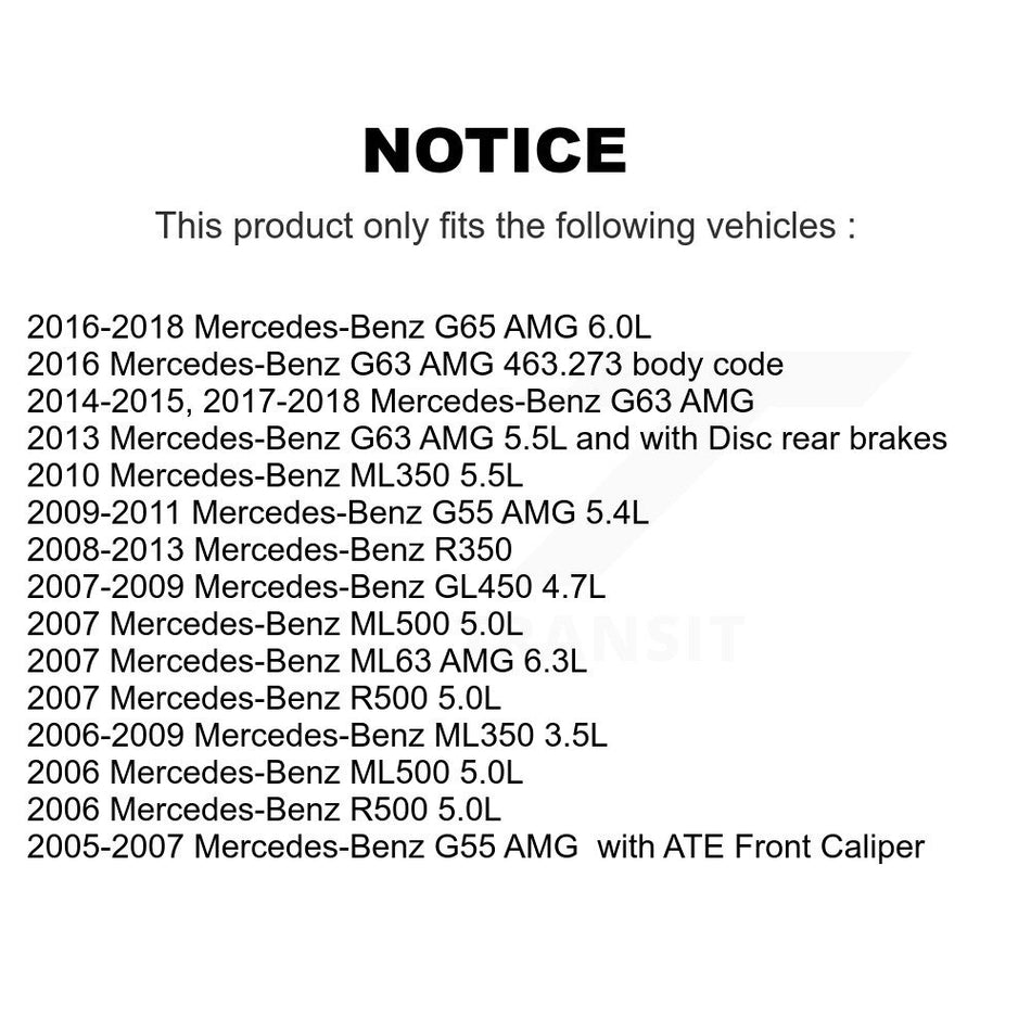 Rear Ceramic Brake Pad & Wear Sensor Kit For Mercedes-Benz ML350 R350 G63 AMG GL450 ML500 KTW-101328