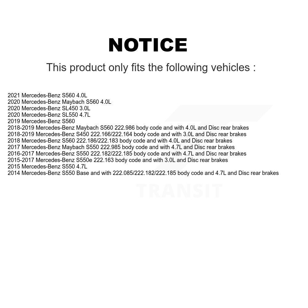 Rear Ceramic Brake Pads Wear Sensor Kit For Mercedes-Benz S550 S560 SL450 S450 SL550 S600 KTW-101347
