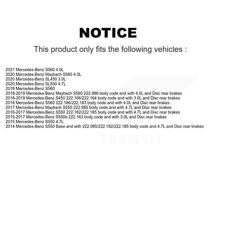Rear Ceramic Brake Pads Wear Sensor Kit For Mercedes-Benz S550 S560 SL450 S450 SL550 S600 KTW-101347