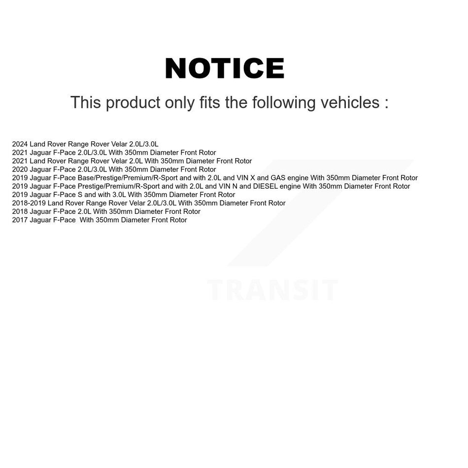Front Ceramic Disc Brake Pad And Wear Sensor Kit For Jaguar F-Pace Land Rover Range Velar KTW-101557