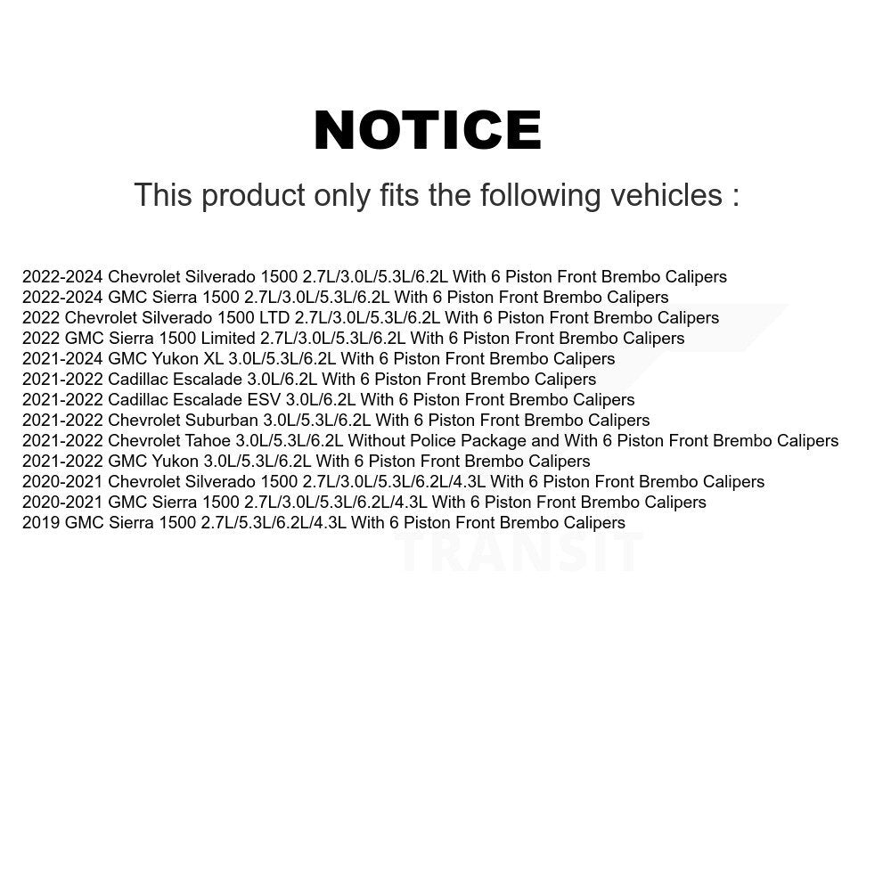 Front Rear Ceramic Brake Pads Extra Wear Sensor Kit For GMC Sierra 1500 Chevrolet Limited KTW-101641