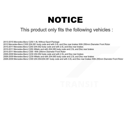 Front Rear Ceramic Disc Brake Pads Wear Sensor Kit (5Pc) For Mercedes-Benz C300 C250 C230 KTW-101792