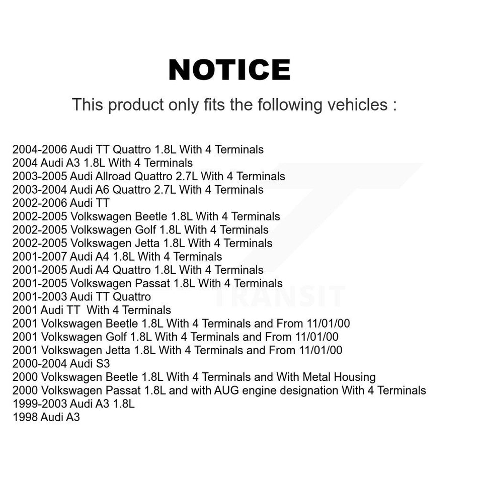 Ignition Coil MPS-MF411 For Volkswagen Jetta Beetle Audi Passat A4 Quattro Golf TT A6 Allroad A3 S3