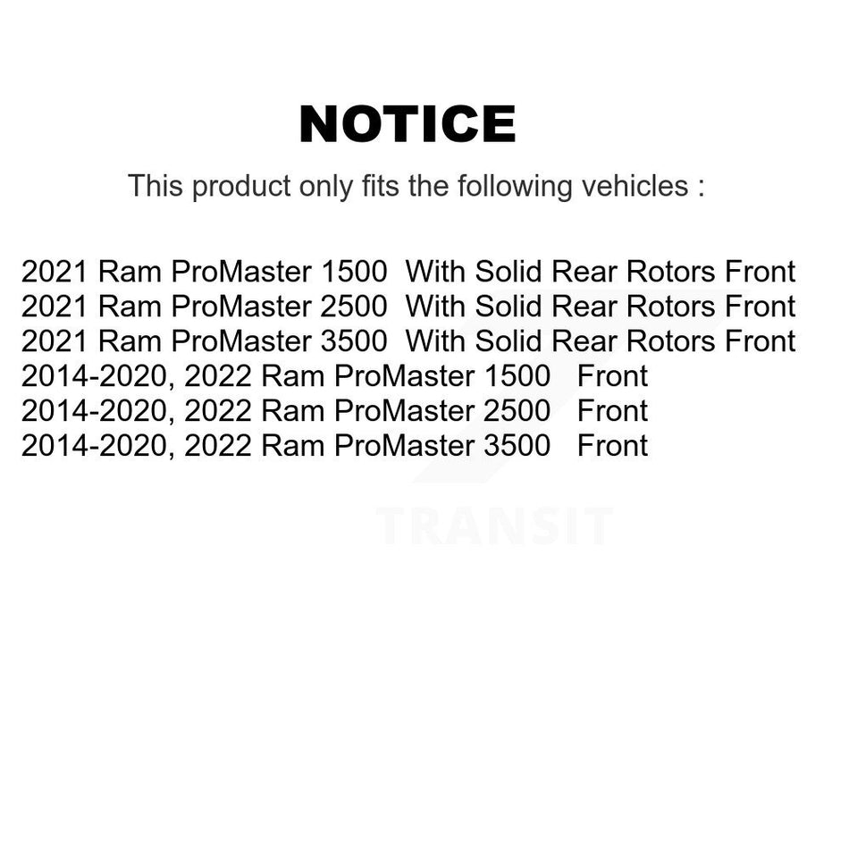 Front Semi-Metallic Disc Brake Pads NWF-ASD1540A For Ram ProMaster 1500 2500 3500