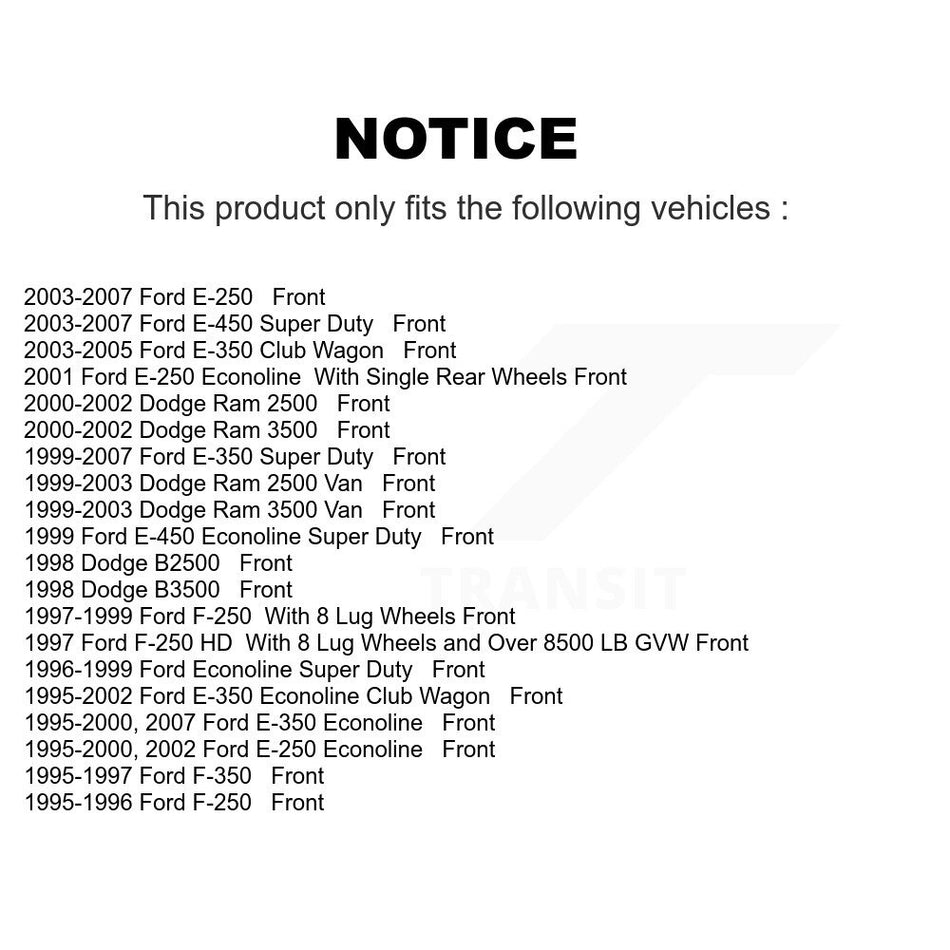 Front Semi-Metallic Disc Brake Pads NWF-ASD655 For Ford Dodge E-350 Super Duty Ram 2500 F-350 E-250 F-250 Econoline HD Club Wagon 3500 Van B3500 E-450 B2500