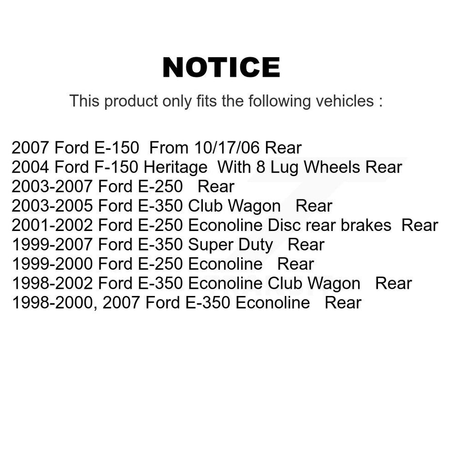 Rear Semi-Metallic Disc Brake Pads NWF-ASD802 For Ford E-350 Super Duty E-250 Econoline Club Wagon F-150 Heritage E-150