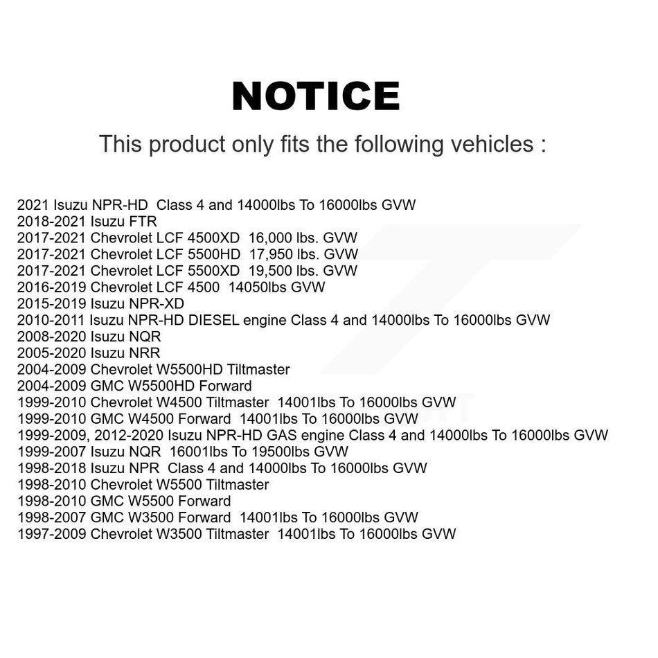 Front Semi-Metallic Disc Brake Pads NWF-ASD827 For Isuzu GMC W3500 Forward NPR Chevrolet Tiltmaster