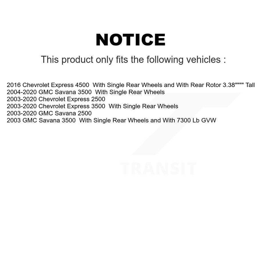 Rear Semi-Metallic Disc Brake Pads NWF-ASD974 For GMC Chevrolet Savana 2500 Express 3500 4500