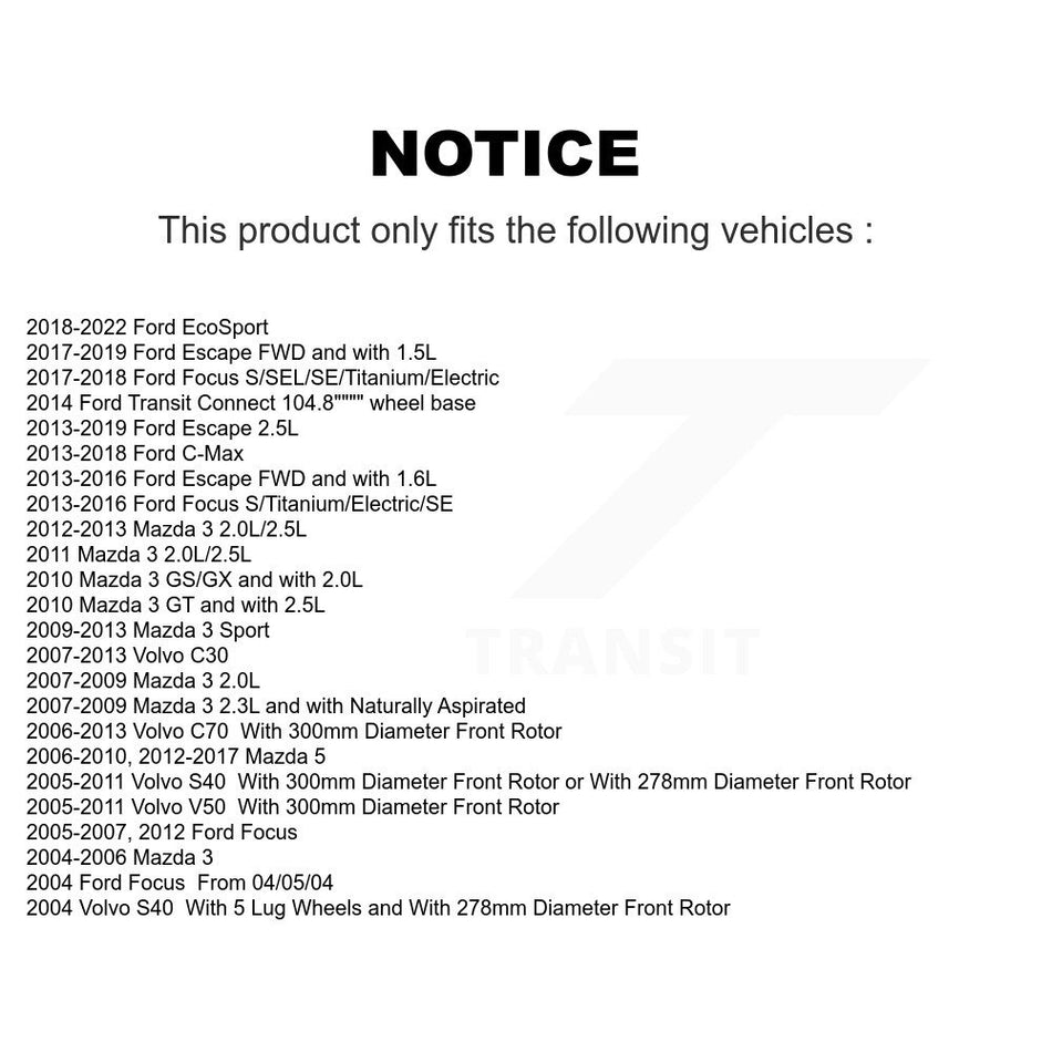 Front Ceramic Disc Brake Pads NWF-PRC1044 For Ford Escape Mazda 3 Focus 5 EcoSport Volvo C-Max S40