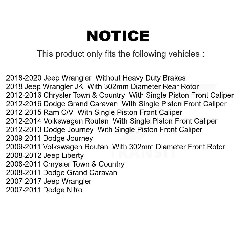 Front Ceramic Disc Brake Pads NWF-PRC1273 For Dodge Grand Caravan Jeep Wrangler Journey Chrysler &